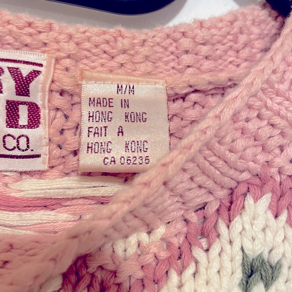 Vintage Nordic Fair Isle oversized knit sweater Canary Island Valentine - Picture 8 of 10